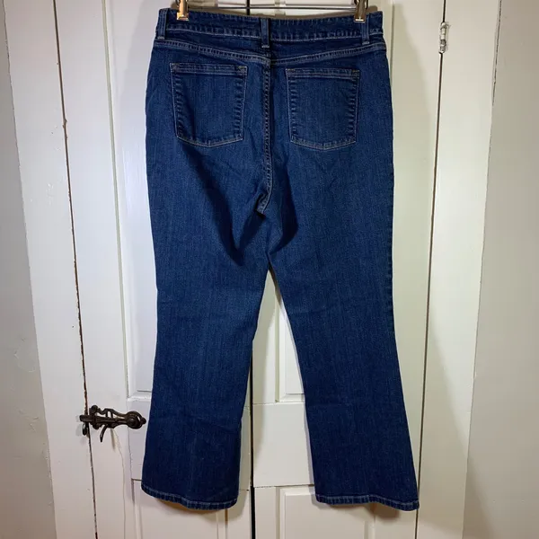 LL Bean Classic Fit Blue Jeans Womens 14 Regular‎ Dark Wash Stretch Denim 286351 - Image 2