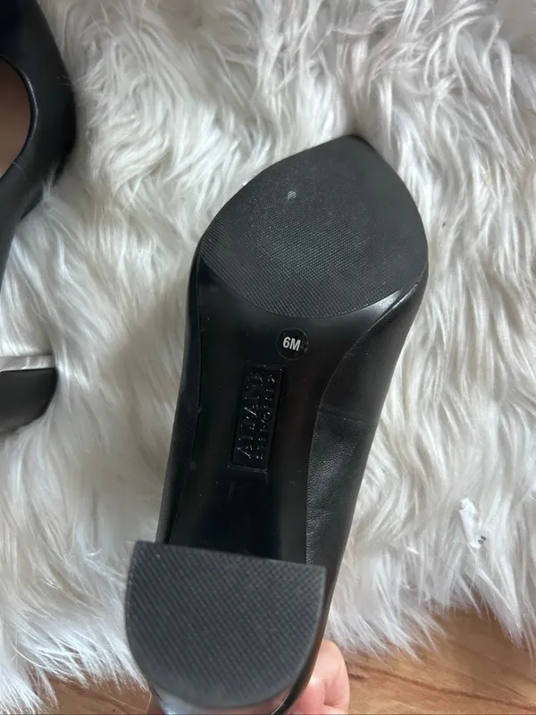 Alfani black chunky heel pointed toe size 6 stylish work wear leather - Image 4