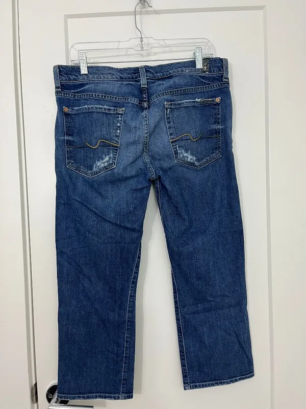 7 For All Mankind Size 30 Josefina Cropped Skinny Boyfriend Jeans - Image 5
