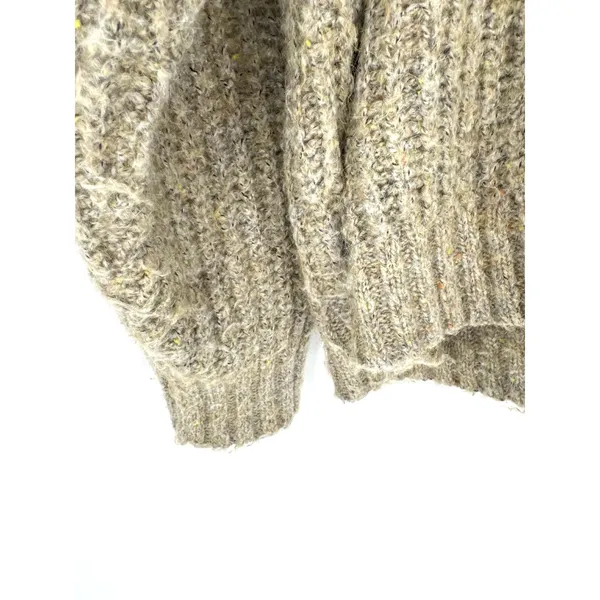 Offline by Aerie Womens XL Tan Marl Chunky Knit Hooded Sweater Multi Color Fleck - Image 3