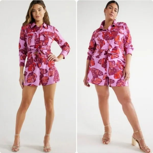 Sofia Jeans by Sofia Vergara linen shorts & Shirt Set L - Image 2