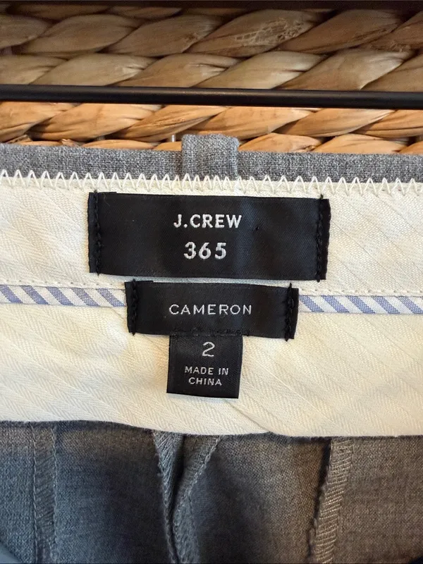 J. Crew Cameron 365 Mid-Rise Gray Ankle Woven Career Dress Pant Trouser, 2 - Image 7