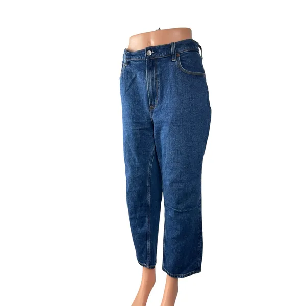 Abercrombie & Fitch The Ankle Straight Ultra High Rise Blue Denim Jeans Size 12 - Image 3