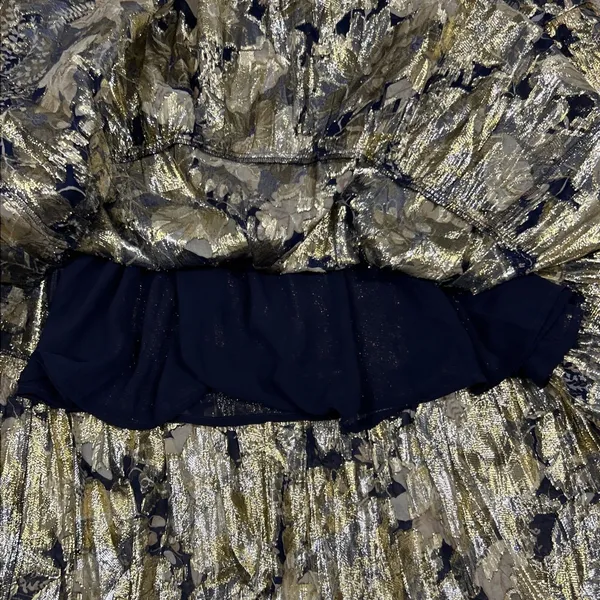 J Crew Collection Dress Womens 0 One Shoulder Silk Lurex Metallic Lily Swirl New - Image 10