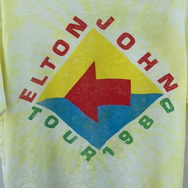 Daydreamer Womens Small Elton John sold out 1980 CA tour boyfriend tee-TINY DEFECT - Image 5