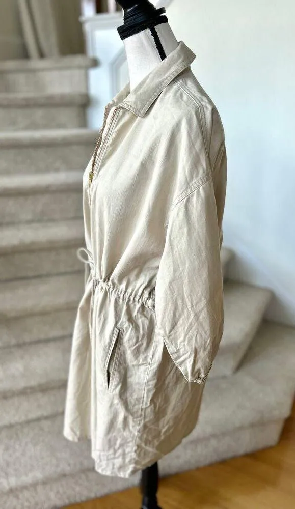 J.Crew Light Tan Cotton Adjustable Waist Utility Shift Dress - Image 3