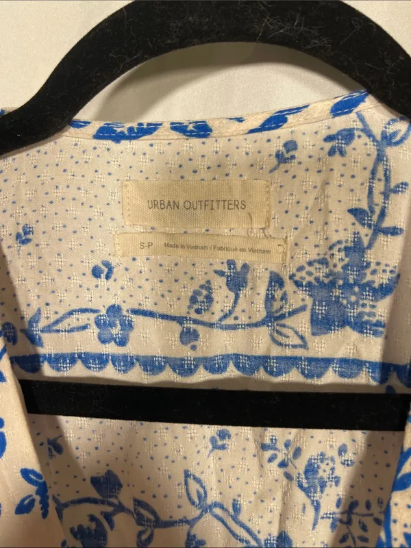 Urban Outfitters Womens Gabrielle Blue Floral Midi Wrap Dress Small - Image 3