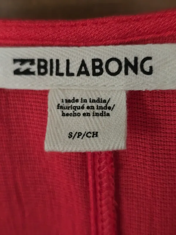 Billabong Bright Coral Pullover Top Small - Image 2
