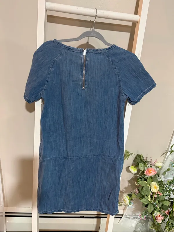 Mavi Indigo Short Sleeve Denim Shift Dress - Image 3