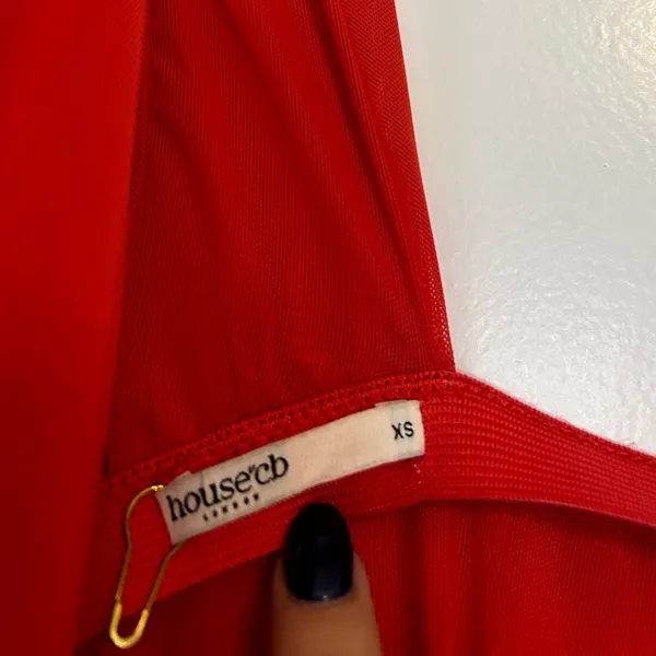 House of CB Valentina Scarlet Asymmetrical Cutout Mini Dress - Image 3