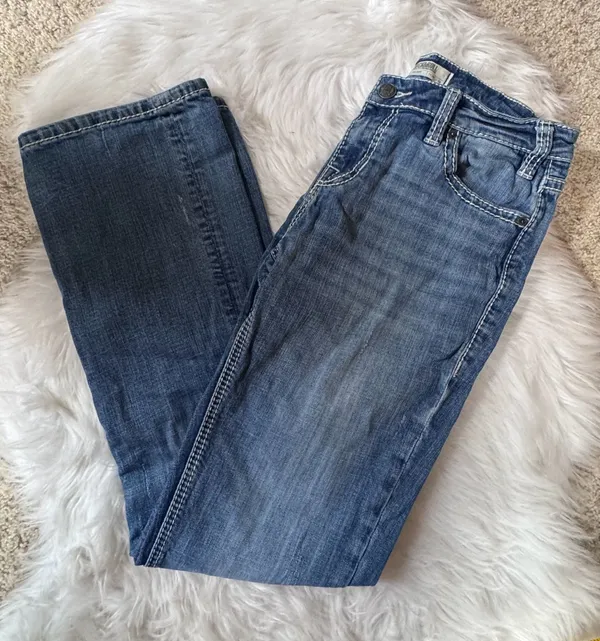 Rock & Roll Denim Medium Wash Mid Rise Bootcut Jeans Size 28x32 (see measures) - Image 14