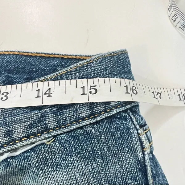 Zara Studio Wide Leg Distressed High Rise Jeans Blue Size S - Image 7