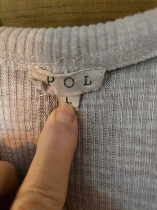 POL Lavender V-Neck Waffle Knit Hoodie Sweater Large - Image 2