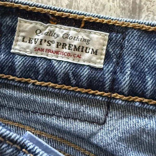 Levis Premium 70s Super High Rise Flare Slim Medium Wash Denim Blue Jeans Sz 28 - Image 10