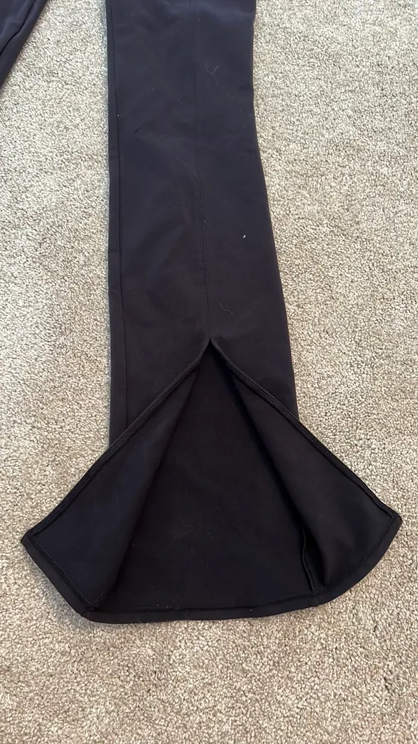 Black High Waist Flutter Leggings Black - Image 3
