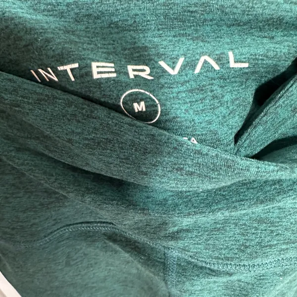 Interval Leggings Womens Medium Teal Space Dye Crossover High Waist Flattering - Image 4