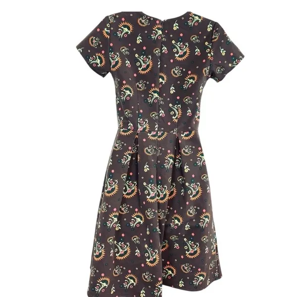 Matilda Jane Floral Fit & Flare Dress XS Brown Retro Print - Image 2