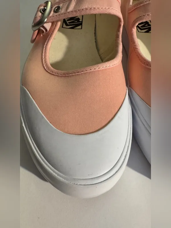 Vans Peach Mary Jane Platform Flats with Buckle size M6.5 W8 NWOB - Image 9