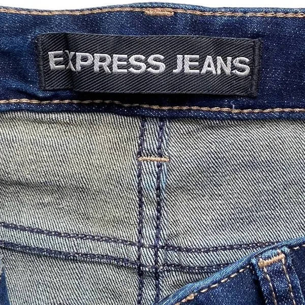 EXPRESS JEANS Boho Embroidered Cut Off Denim Bohemian Shorts ~ Women's 6 - Image 5