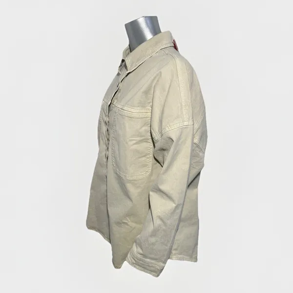 Marine Layer Molly Oversized Shirt Jacket Stone Beige Medium NWT Shacket $168 - Image 8