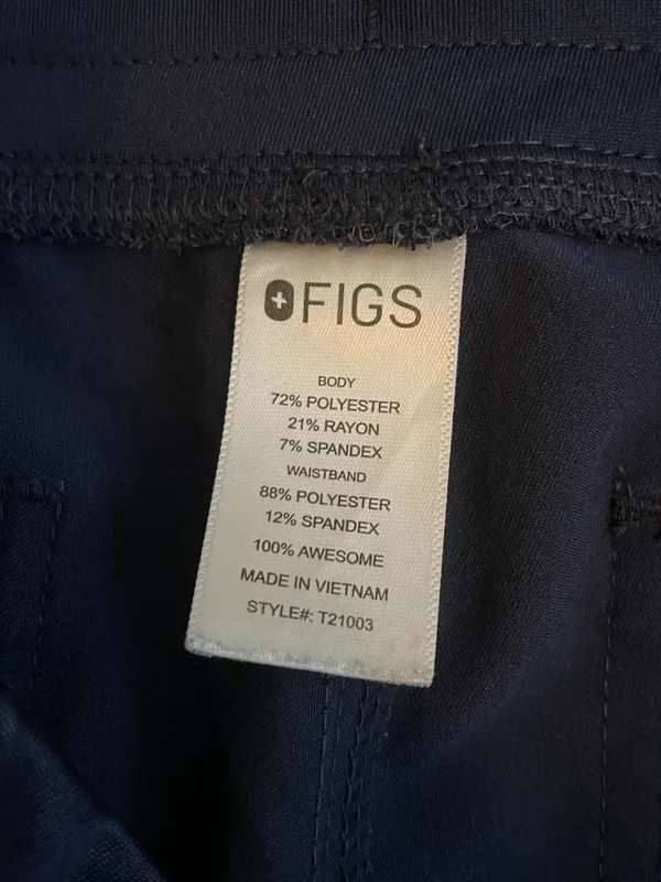 Figs Women M Navy Blue Livingston High Waisted Scrub Pants Yoga Waistband Pocket - Image 9
