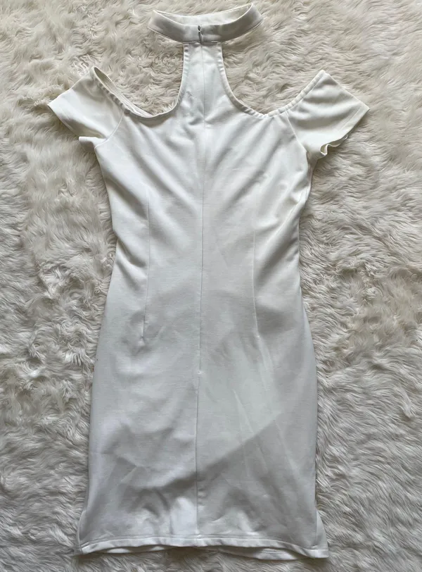By The Way x Revolve Dress Cordelia Choker Ruched Mini Bodycon in White S - Image 5