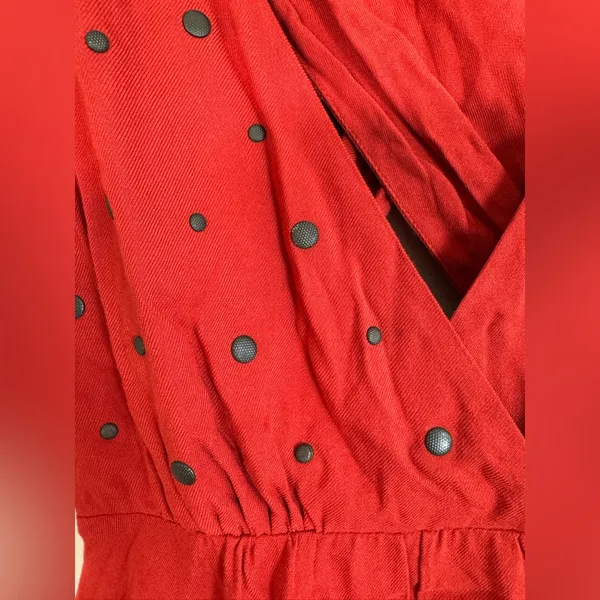 For Love & Lemons Little Lover Studded Plunge V Neck Mini Dress Red Small $250 - Image 5
