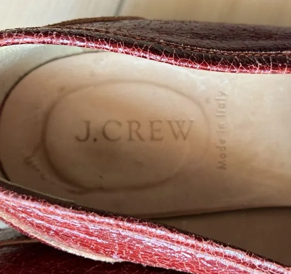 J. Crew Biella Crackled red tassle Loafers size 8.5 - Image 4
