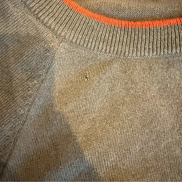 Brunello Cucinelli 100% Cashmere Sweater Brown Orange Trim S - Image 5