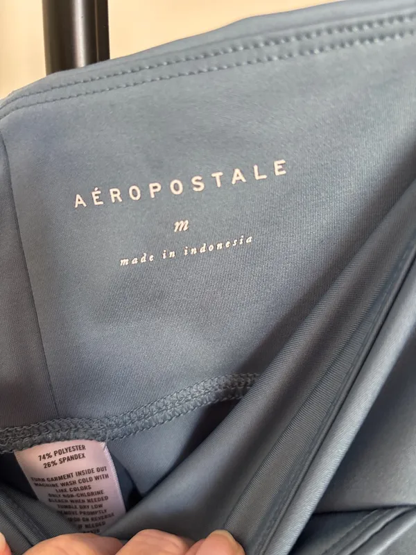 Aeropostale Slate Blue Flare Leggings with Crossover Waist - Image 2