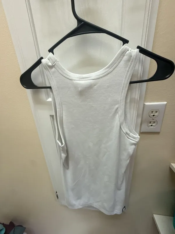 Nike Sportswear Club Ribbed Tank Top in White - Image 4