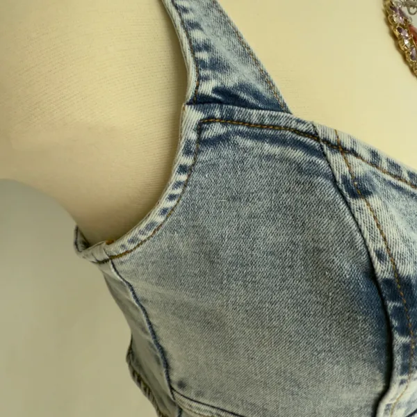 Bailey blue Denim Crop Top NWOT - Image 4