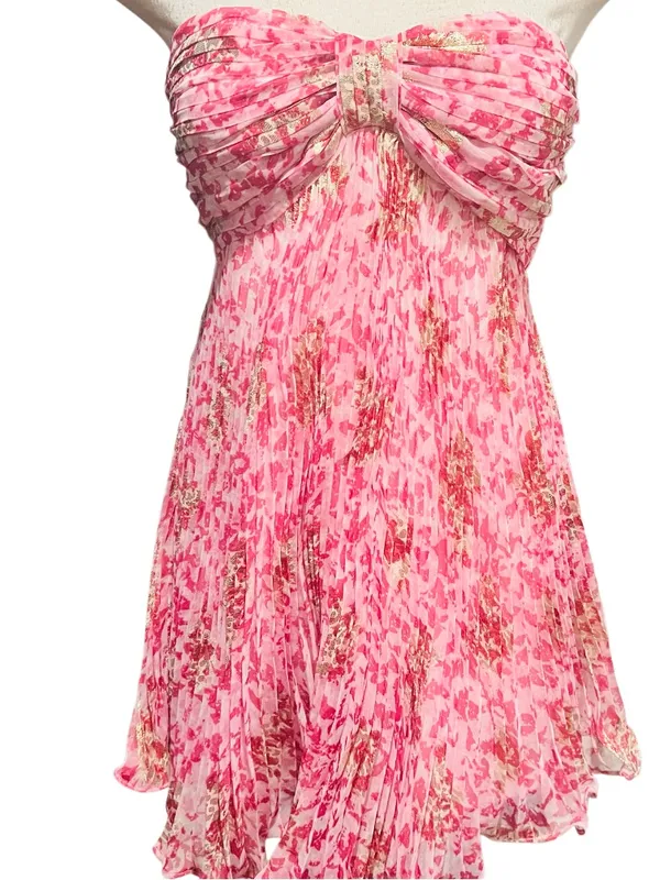 Lulus Radiantly Sweet White and Pink Floral Halter Mini Dress. Size Medium NWT - Image 6