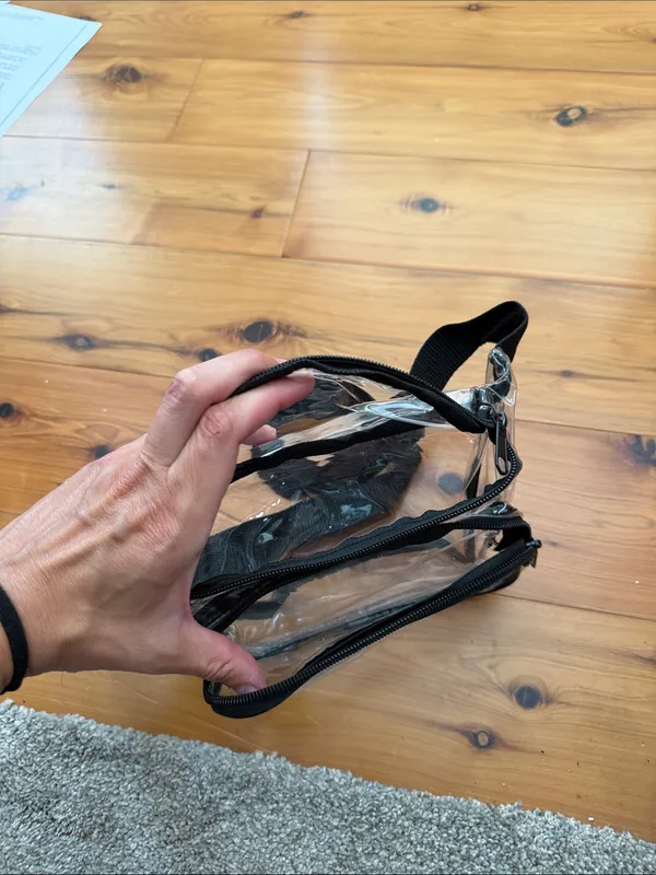 Clear and Black Trim Belt Bag - Transparent Waist Pack gameday bag - Image 3