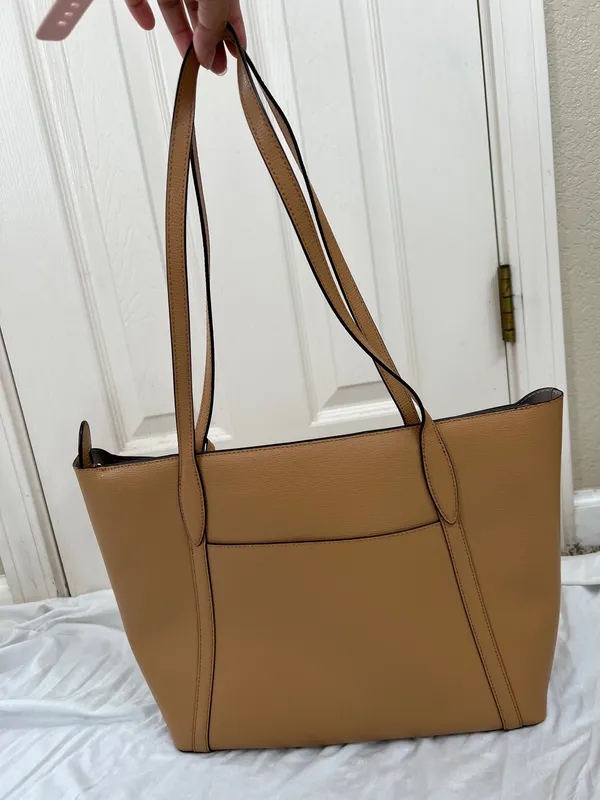 Kate Spade New York S338 Tan Tote Shoulder Bag Spade Charm - Image 9