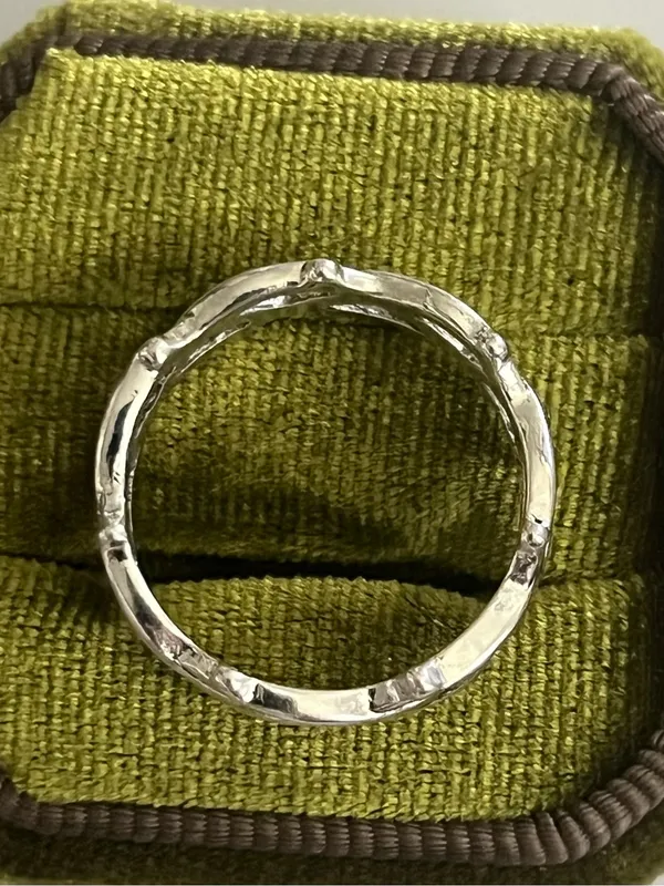 Gothic/Punk Stainless Steel Silver Barbed Wire Design Band Size 9 - Image 3