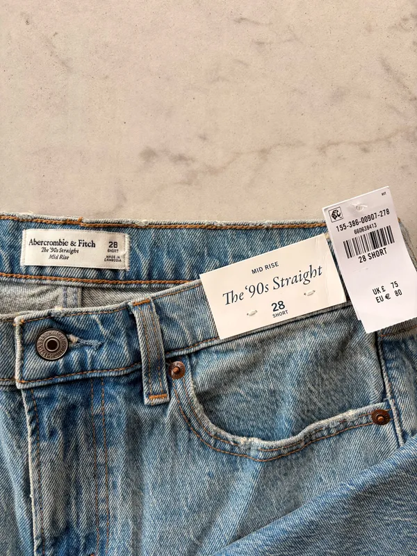 Abercrombie Jeans Mid-Rise Straight 90s short 28 - Image 6