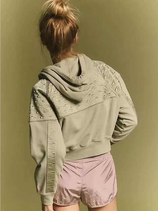 NWT Rare Free People Diamond Mind Pullover Hoodie Sweatshirt, Sz L - Image 3