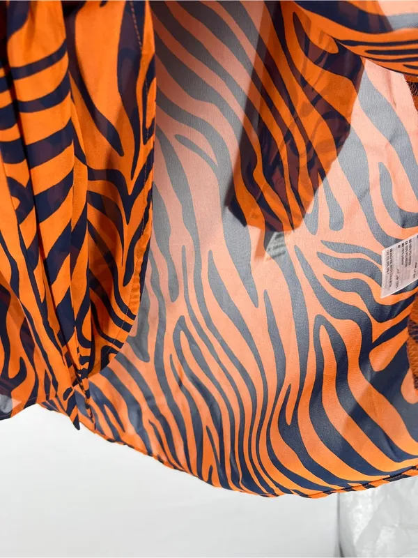 Bar‎ III Zola Zebra Tie Front High Low Blouse XS NWT Desert Mood - Image 9