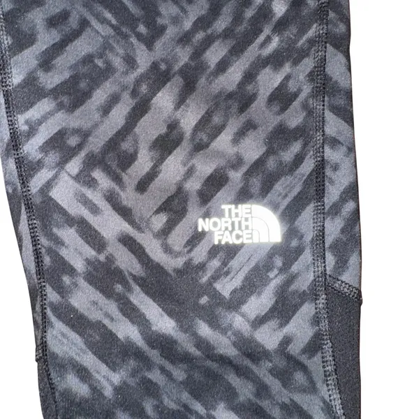The North Face Women S Black Gray Abstract Print Running Leggings Pants Zipper‎ - Image 4