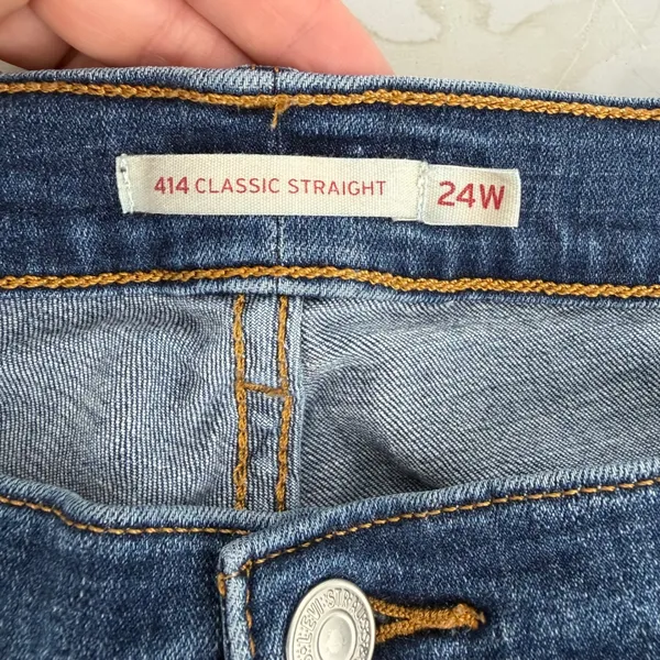 Levi's 414 Classic Straight Jeans Women 24W Blue Excellent Stretch Denim Classic - Image 8