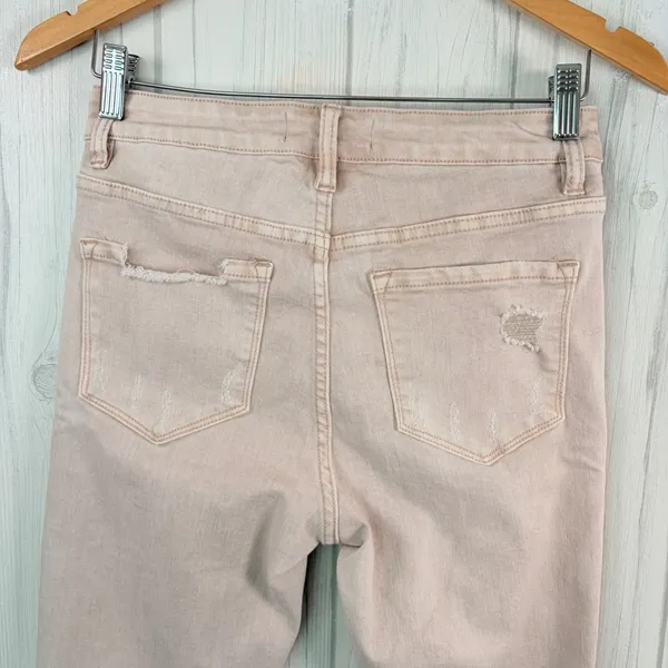 VERVET‎ Skinny High-Rise Distressed Crop Jean in Blush/Taupe, Size 27 - Image 8