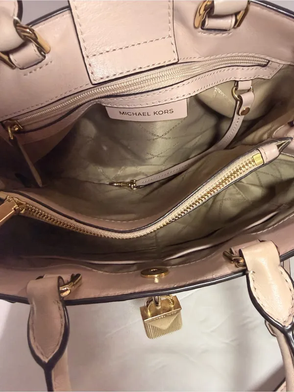 Michael Kors Blush Pink Leather 2-Way Satchel Crossbody Bag AV-1807 - Image 4