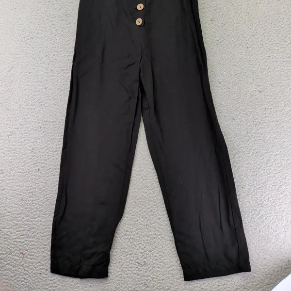 Majorelle‎ Black Tencel Linen Blend Halter Cut-Out Wide Leg Jumpsuit XXS - Image 7