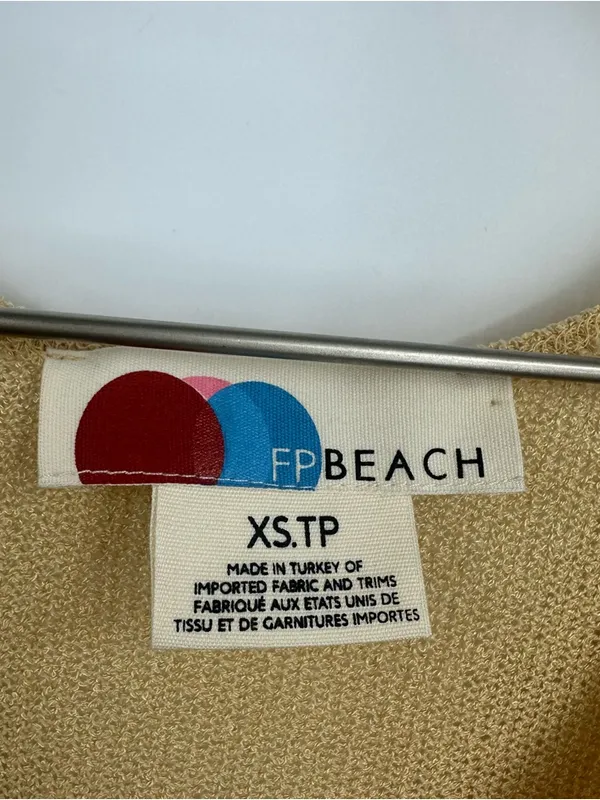 Free People Beach Tan Maxi Knit Dress Size XS Boho Beachy Festival V Neck - Image 6
