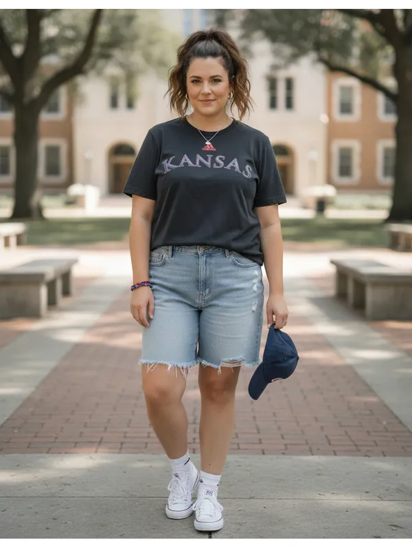 Adidas Kansas Black Graphic T-Shirt Size L – Go-To Tee Kansas Spellout Crewneck - Image 5