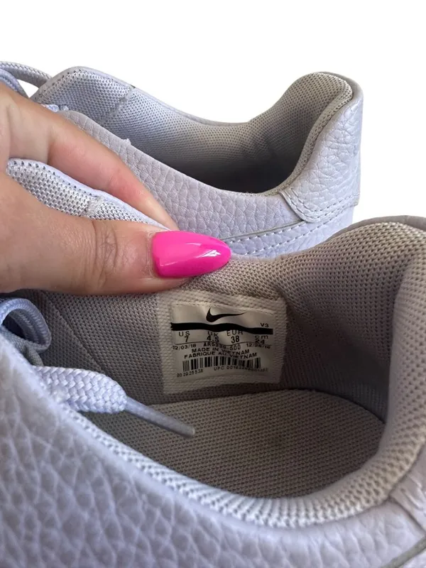 NIKE Women’s Lavender Leather Air Force 1 Sneakers Size 7 - Image 6