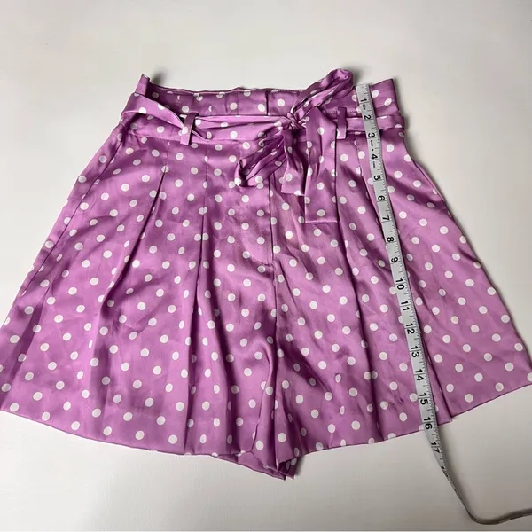 Zara’s Women High Waisted Polka Dot Paper Bag Belted Style Shorts Sz S - Image 6