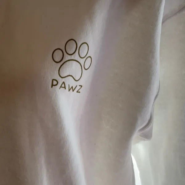 PAWZ White Hoodie with Paw Print - Image 2
