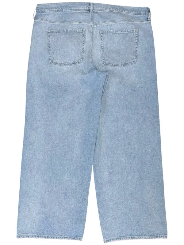 NEW Old Navy Mid Rise Slouchy Wide Leg Jeans Light Wash Baggy Button Fly Sz 18 - Image 2